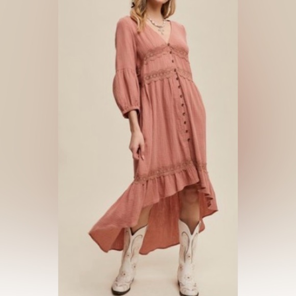 Elegant Champagne Button-Down Dress